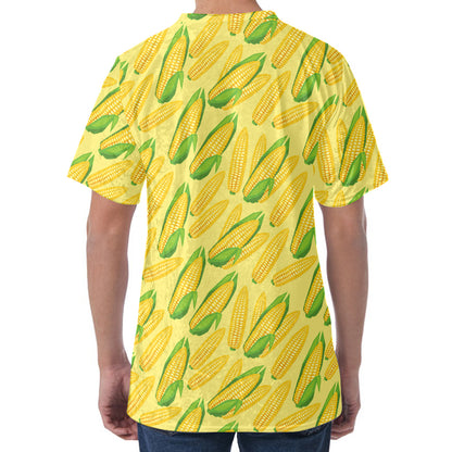 Corn Cob Pattern Print Men's Velvet T-Shirt
