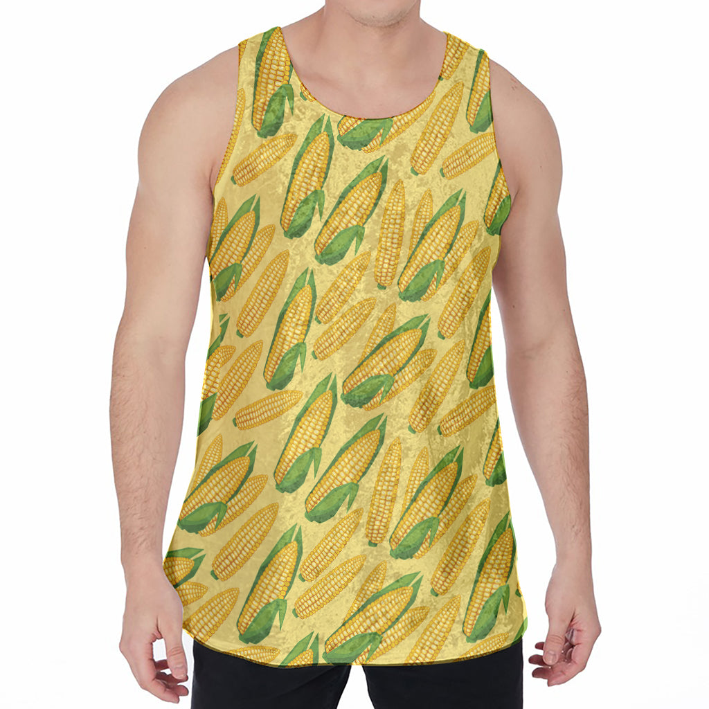 Corn Cob Pattern Print Men's Velvet Tank Top