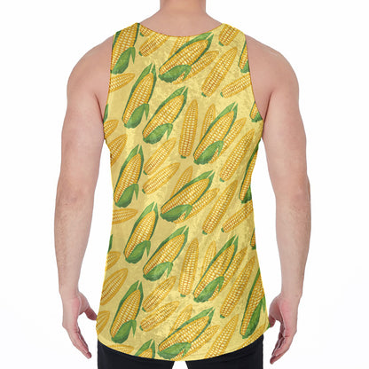 Corn Cob Pattern Print Men's Velvet Tank Top