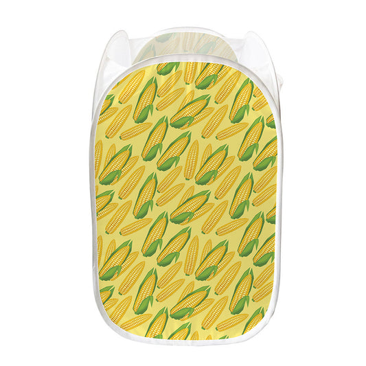 Corn Cob Pattern Print Mesh Laundry Hamper