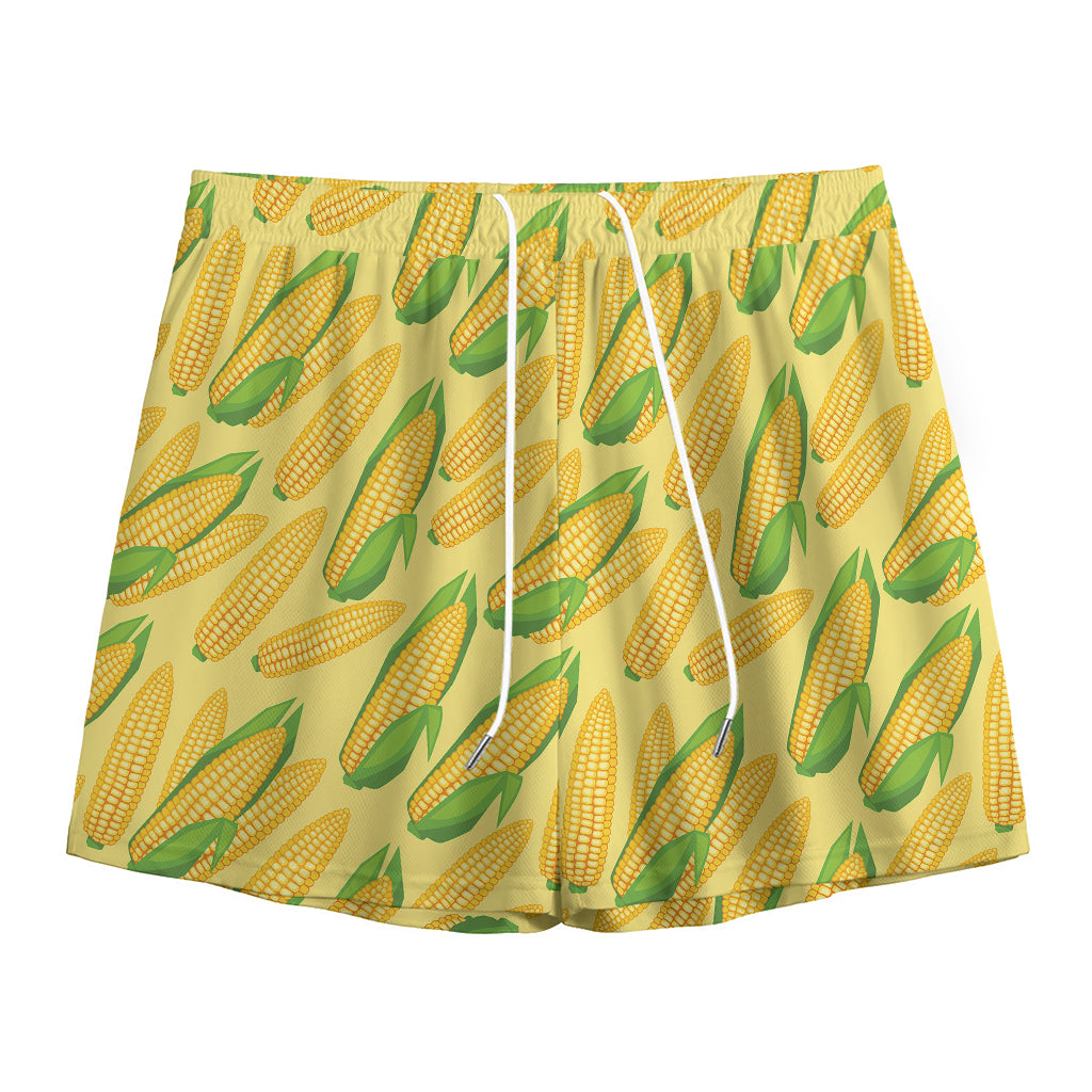 Corn Cob Pattern Print Mesh Shorts