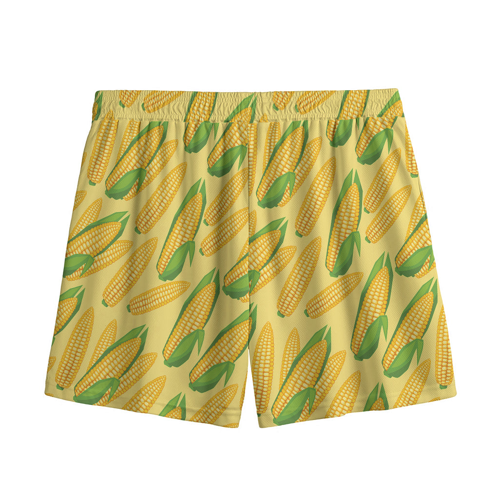 Corn Cob Pattern Print Mesh Shorts