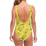 Corn Cob Pattern Print One Piece Swimsuit