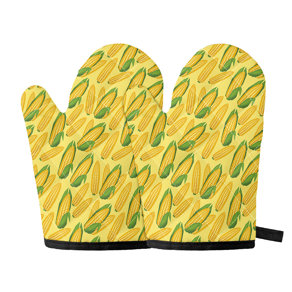 Corn Cob Pattern Print Oven Mitts