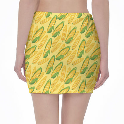 Corn Cob Pattern Print Pencil Mini Skirt