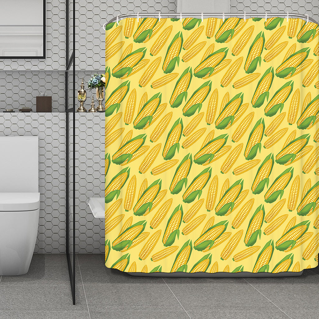 Corn Cob Pattern Print Polyester Shower Curtain