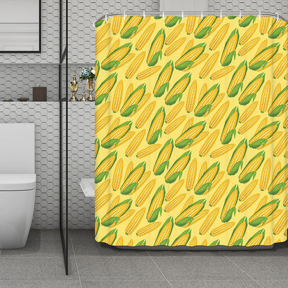 Corn Cob Pattern Print Polyester Shower Curtain