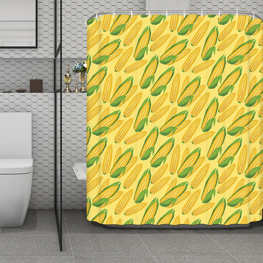 Corn Cob Pattern Print Polyester Shower Curtain
