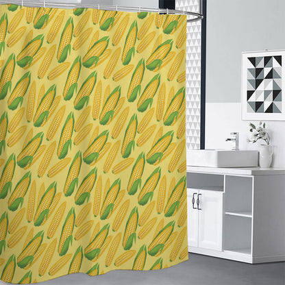 Corn Cob Pattern Print Premium Shower Curtain