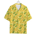Corn Cob Pattern Print Rayon Hawaiian Shirt