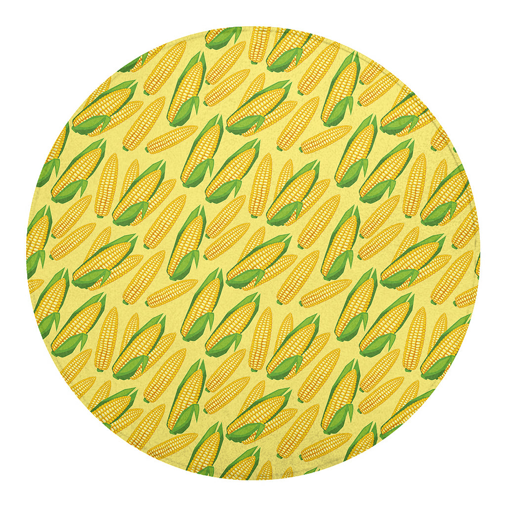 Corn Cob Pattern Print Round Blanket