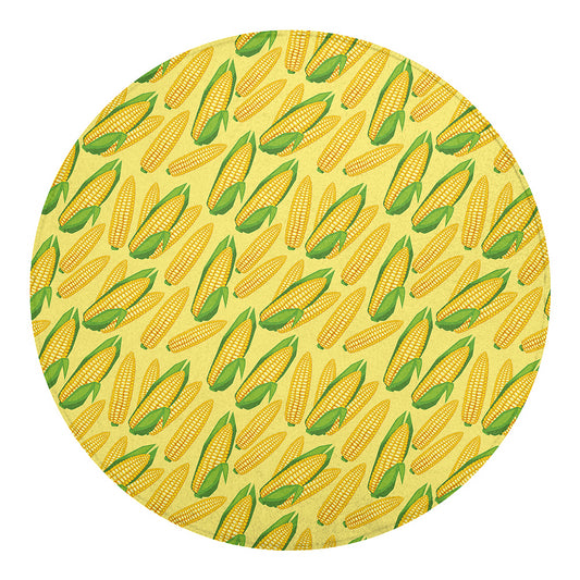 Corn Cob Pattern Print Round Blanket