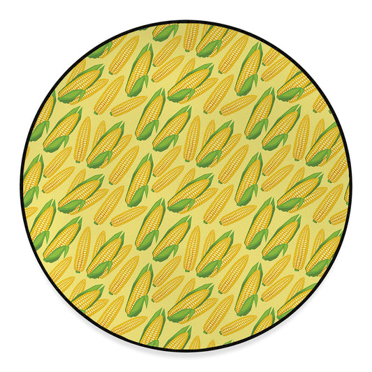 Corn Cob Pattern Print Round Floor Mat