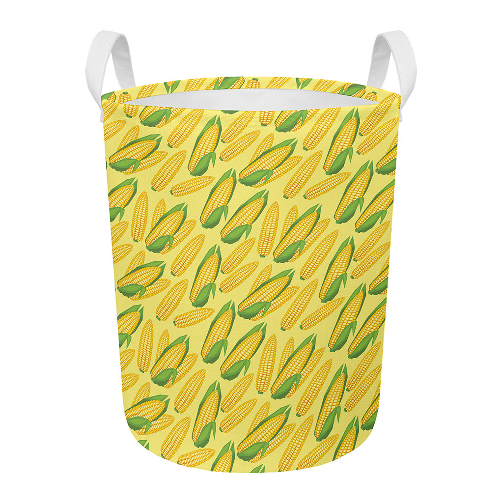 Corn Cob Pattern Print Round Laundry Basket