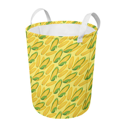 Corn Cob Pattern Print Round Laundry Basket
