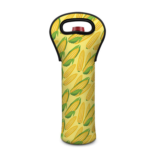 Corn Cob Pattern Print Single Neoprene Wine Tote