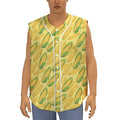 Corn Cob Pattern Print Sleeveless Baseball Jersey