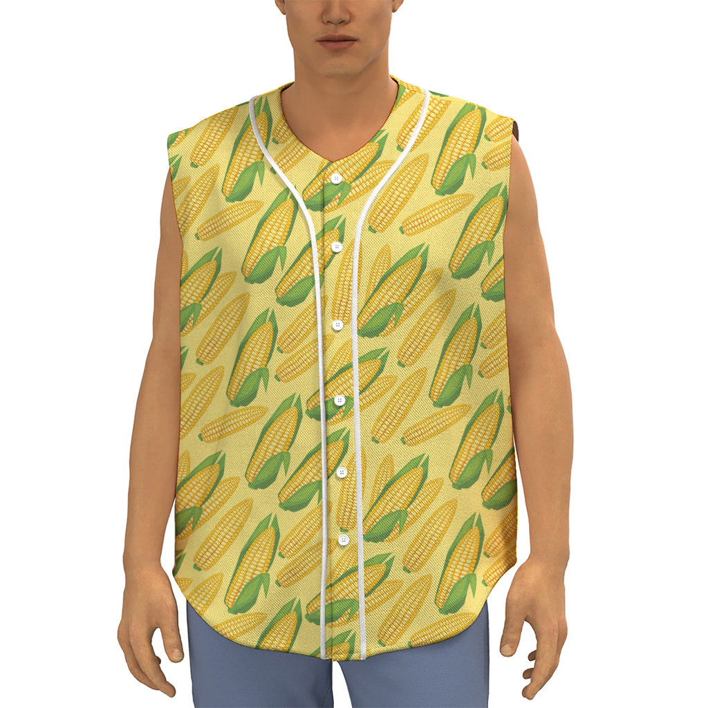 Corn Cob Pattern Print Sleeveless Baseball Jersey