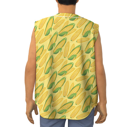 Corn Cob Pattern Print Sleeveless Baseball Jersey