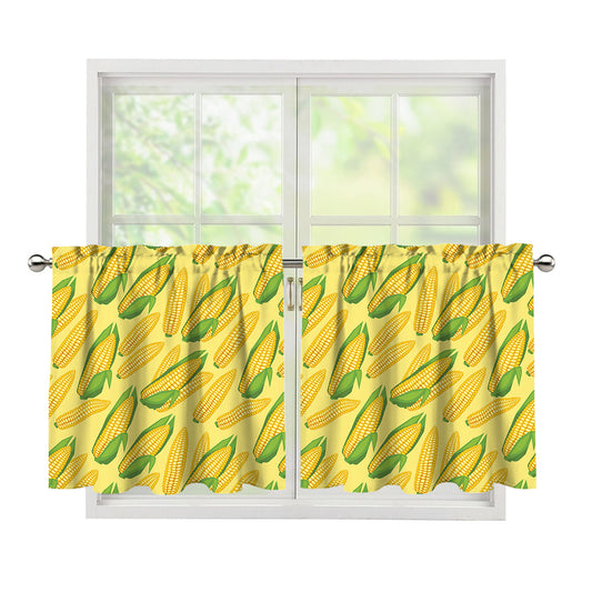 Corn Cob Pattern Print Tier Curtains