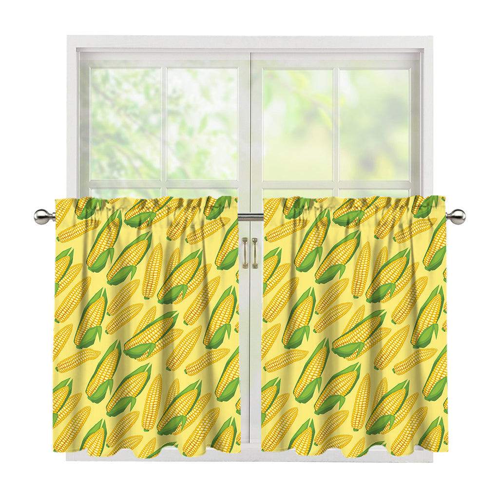 Corn Cob Pattern Print Tier Curtains