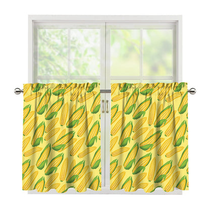 Corn Cob Pattern Print Tier Curtains
