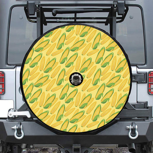 Corn Cob Pattern Print Tire Cover With Camera Hole