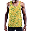 Corn Cob Pattern Print Men's Workout Tank Top