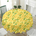 Corn Cob Pattern Print Waterproof Round Tablecloth