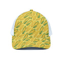 Corn Cob Pattern Print White Mesh Trucker Hat