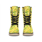 Corn Cob Pattern Print Winter Boots