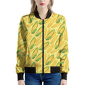 Corn Cob Pattern Print Women's Bomber Jacket