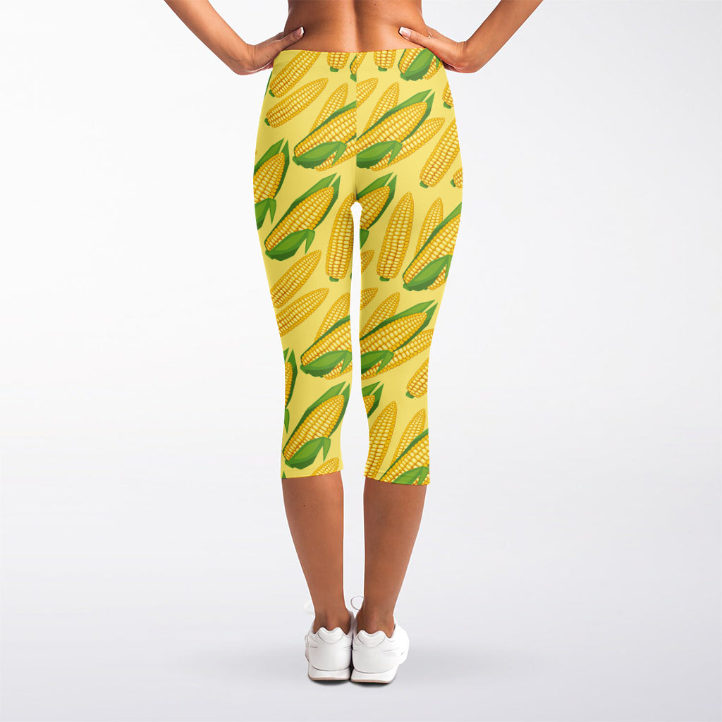 Corn Cob Pattern Print Women's Capri Leggings