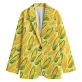 Corn Cob Pattern Print Women's Cotton Blazer