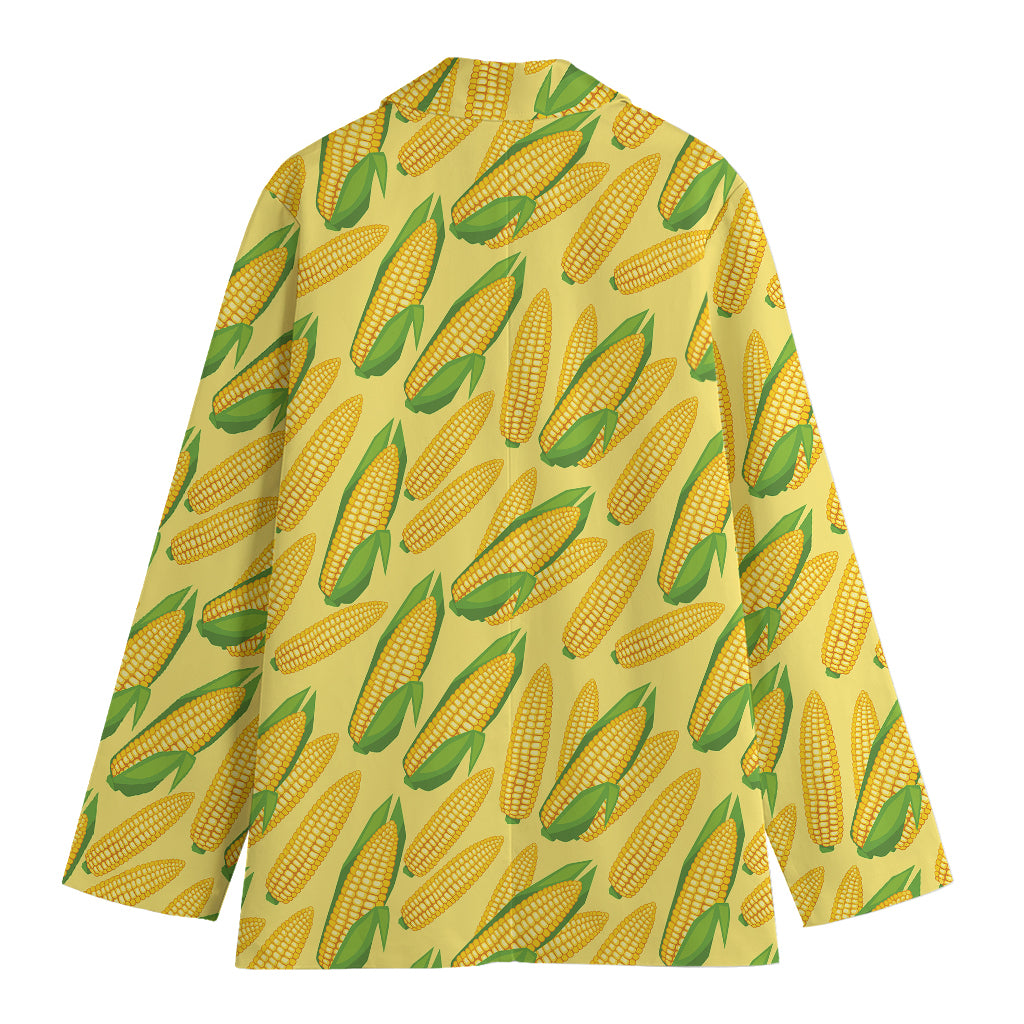 Corn Cob Pattern Print Women's Cotton Blazer