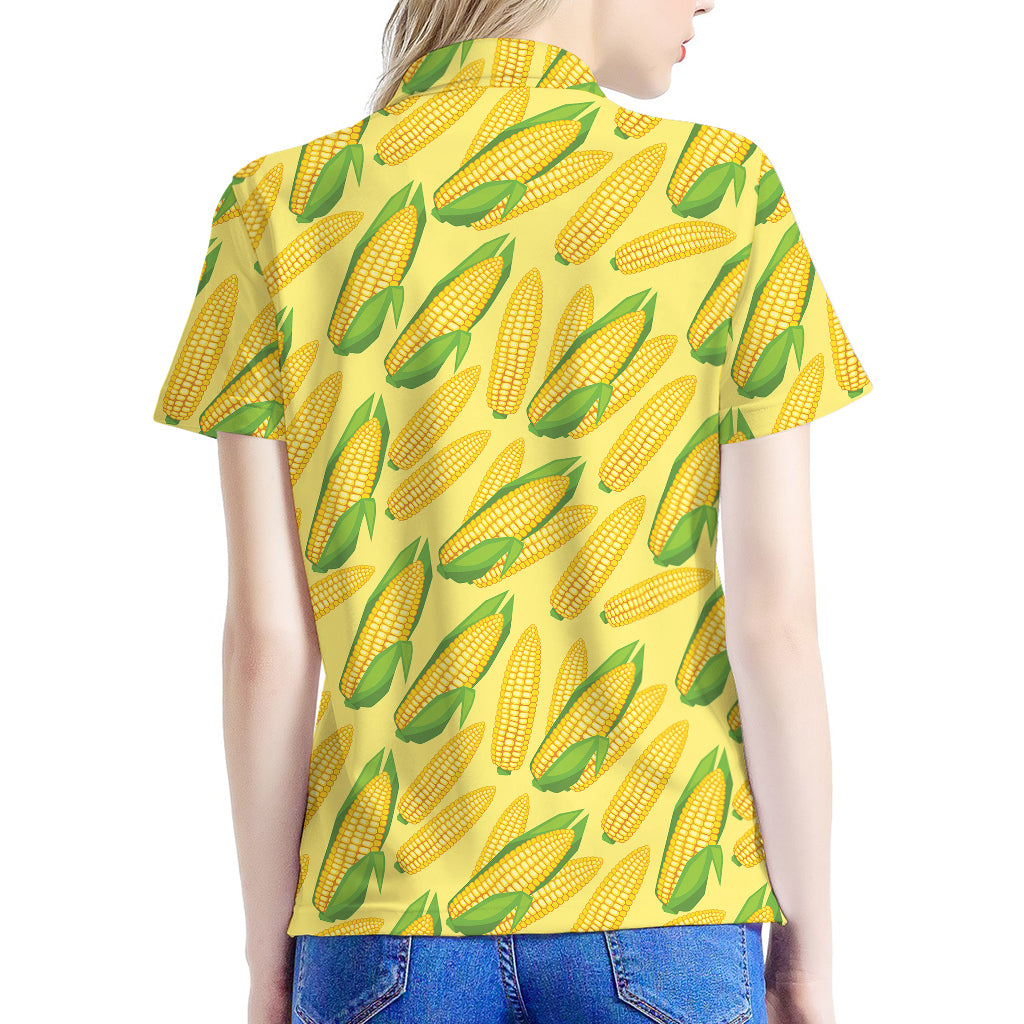 Corn Cob Pattern Print Women's Polo Shirt