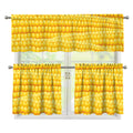 Corn Pattern Print 3 Piece Kitchen Curtains