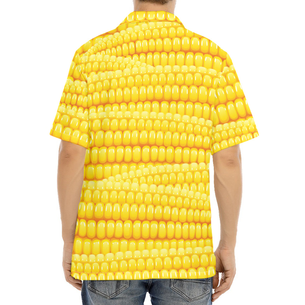 Corn Pattern Print Aloha Shirt