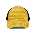 Corn Pattern Print Black Mesh Trucker Hat