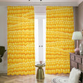 Corn Pattern Print Dimout Pencil Pleat Curtains