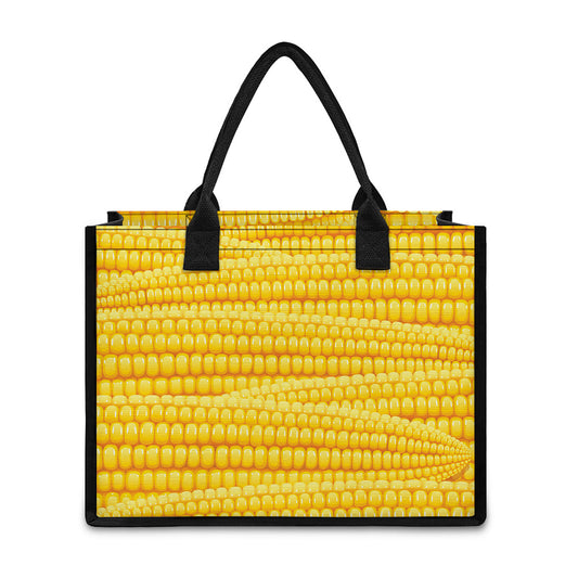 Corn Pattern Print Canvas Tote Bag