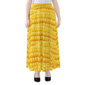 Corn Pattern Print Chiffon Maxi Skirt