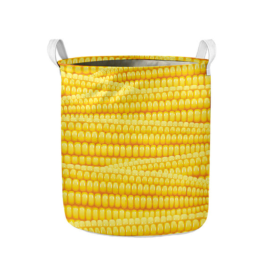 Corn Pattern Print Collapsible Laundry Basket