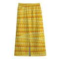 Corn Pattern Print Cotton Front Slit Maxi Skirt