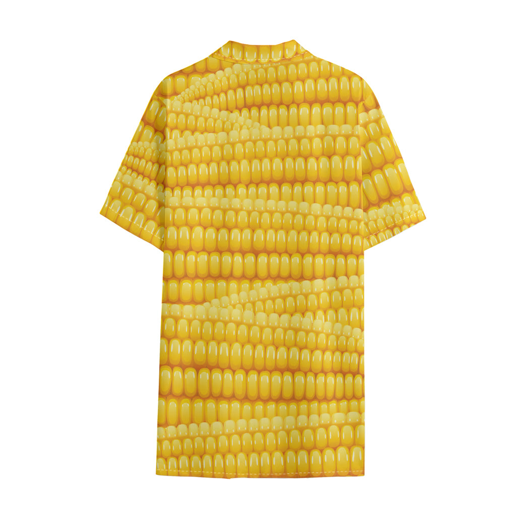 Corn Pattern Print Cotton Hawaiian Shirt