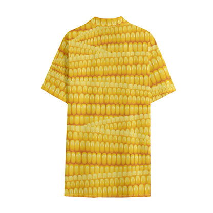 Corn Pattern Print Cotton Hawaiian Shirt