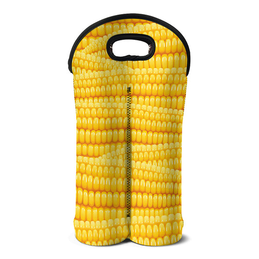 Corn Pattern Print Double Neoprene Wine Tote