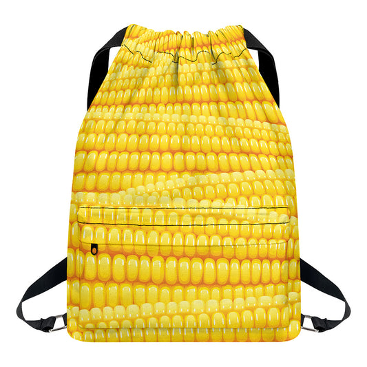 Corn Pattern Print Drawstring Backpack