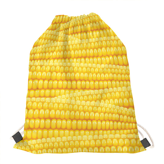 Corn Pattern Print Drawstring Bag