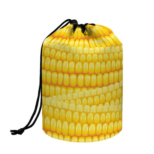 Corn Pattern Print Drawstring Makeup Bag